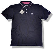 View Item New Lambretta Mod Stripe Trim Pique Polo Shirt Black